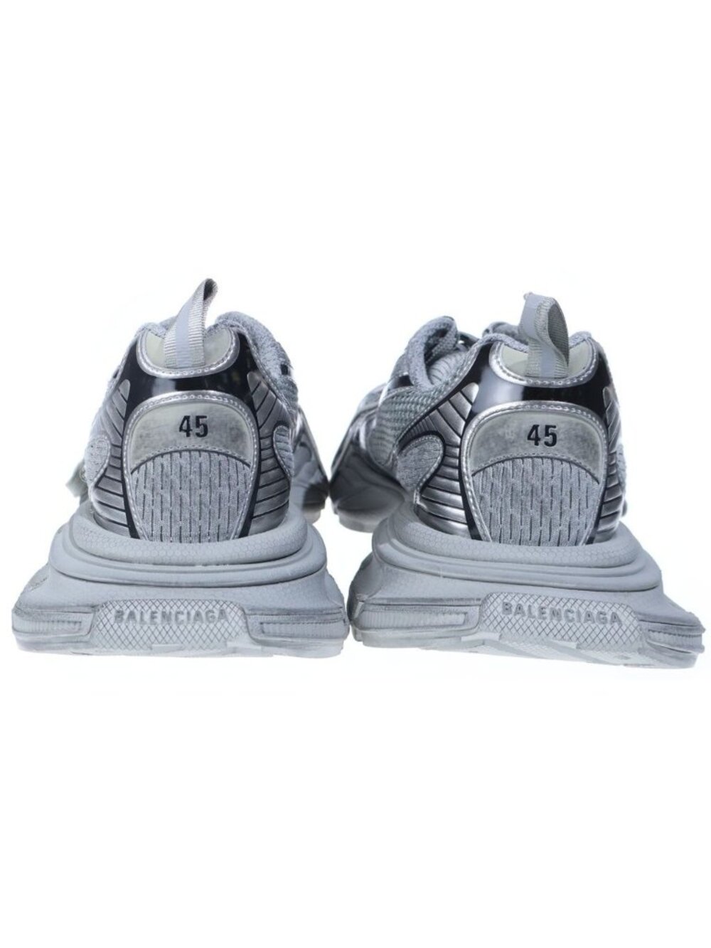 Balenciaga Sneaker Distressed Mesh Lace Up Low Cut Nice Gray White - Picture 3 of 6